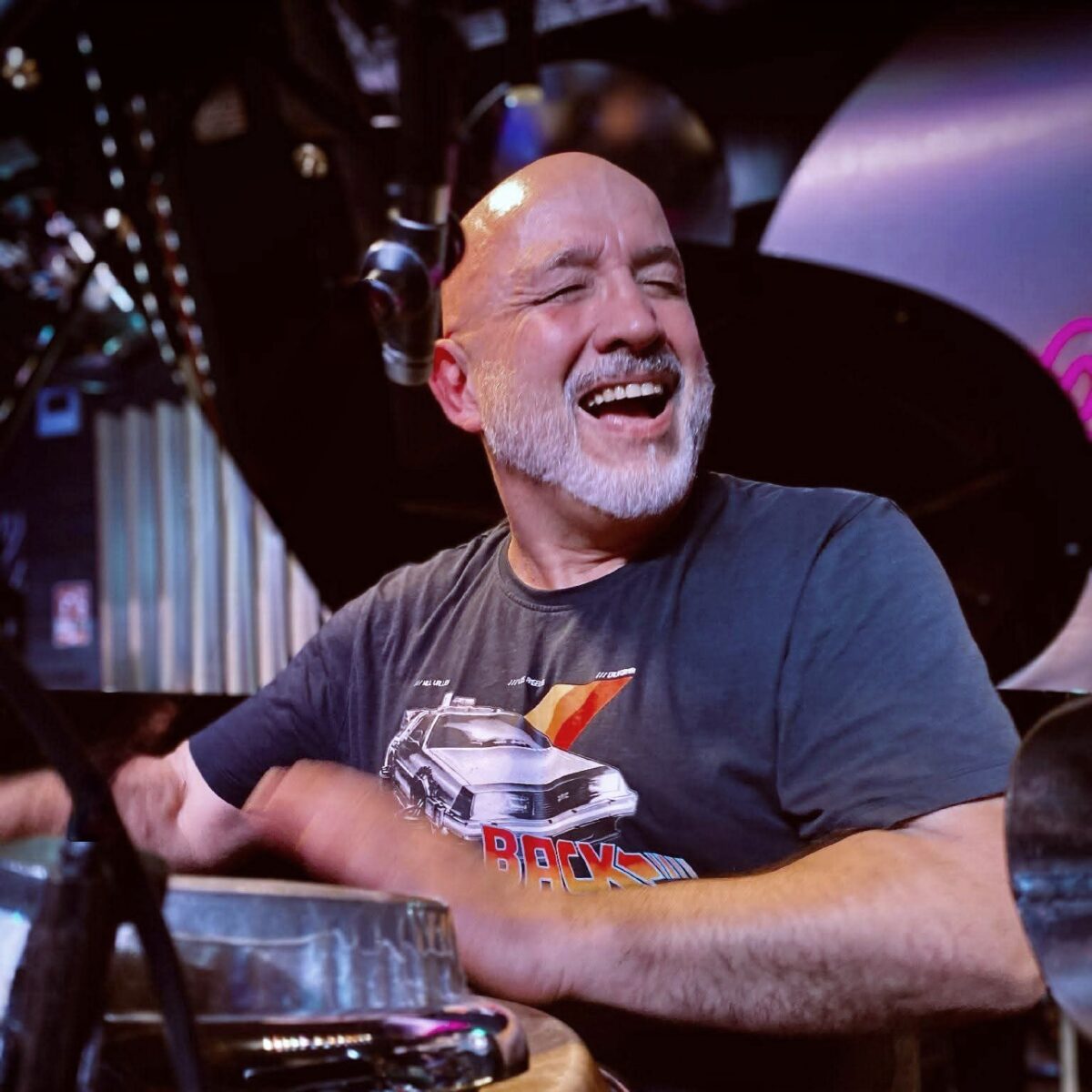 François Constantin aux percussions, professeur d’ensemble à l’ASMM